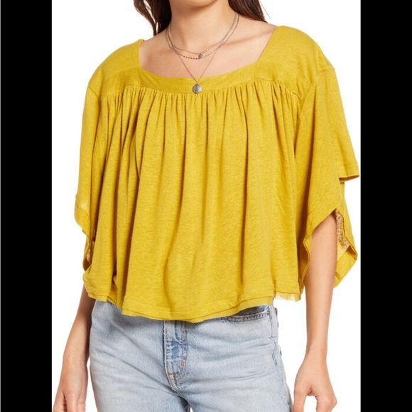 Free People sun setter linen blend top - Picture 2 of 13